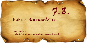 Fuksz Barnabás névjegykártya