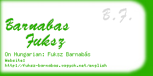 barnabas fuksz business card